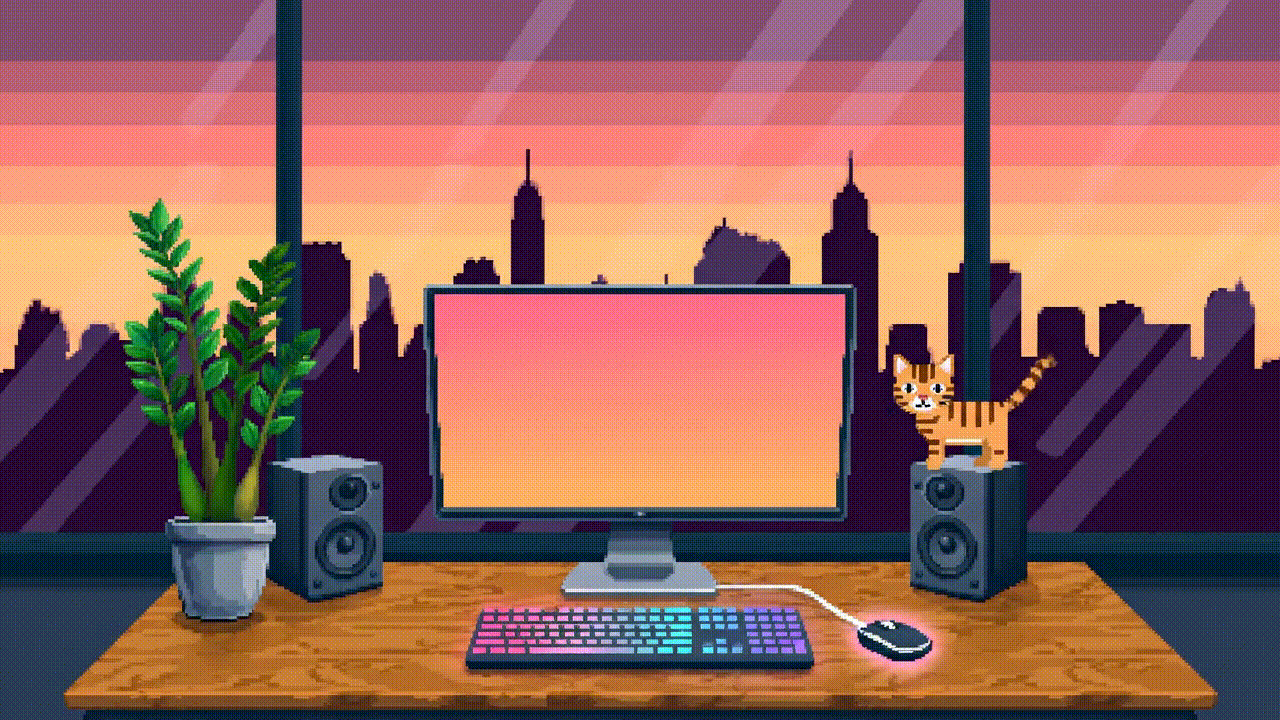 Desk hero scene