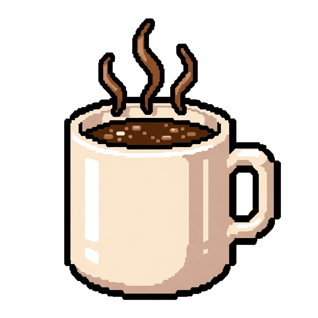 Pixel art coffee mug